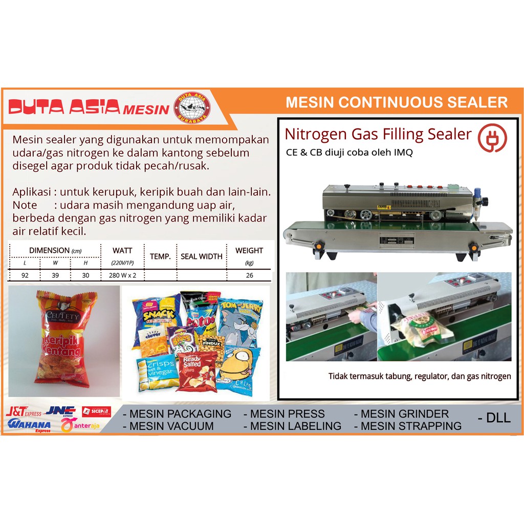 MESIN NITROGEN GAS FILLING SEALER / MESIN SEALER ISI GAS NITROGEN