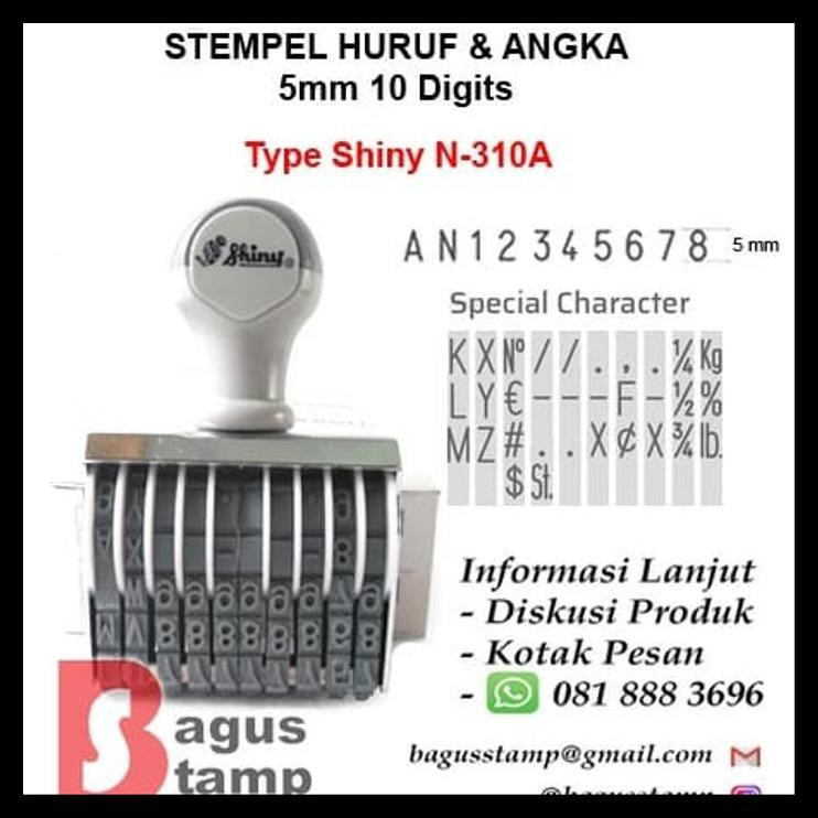 

DISKON! Stempel Manual Huruf Angka 10 Digit 5mm 5 mm Shiny N 310A / N-310A