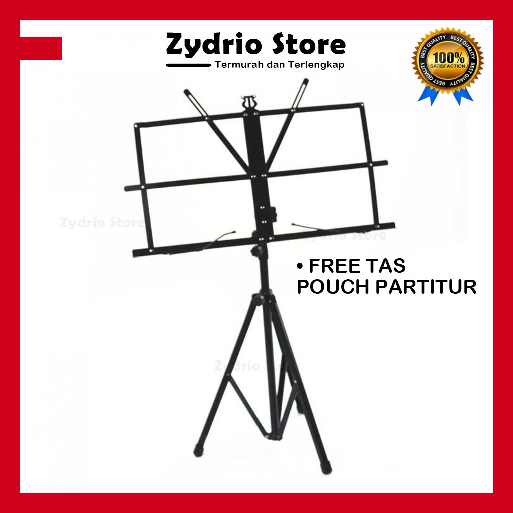 Stand Partitur Sheet Musik Music Stand Book Tripod Dudukan Buku Musik