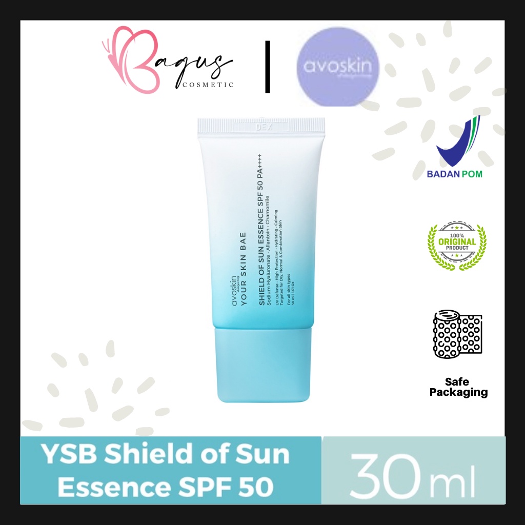 ⭐BAGUS⭐ AVOSKIN Your Skin Bae Shield Of Sun Essence SPF 50 PA++++ (30ml) | Sunscreen