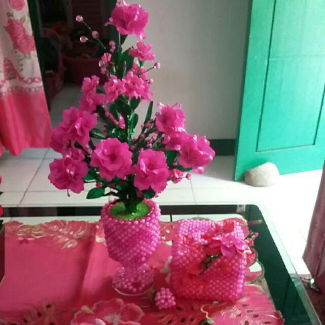 Tempat Tissue Kecil Hias Akrilik (bunga)