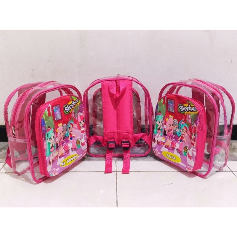 Tas ransel mika tebal souvenir castem gambar printing castem