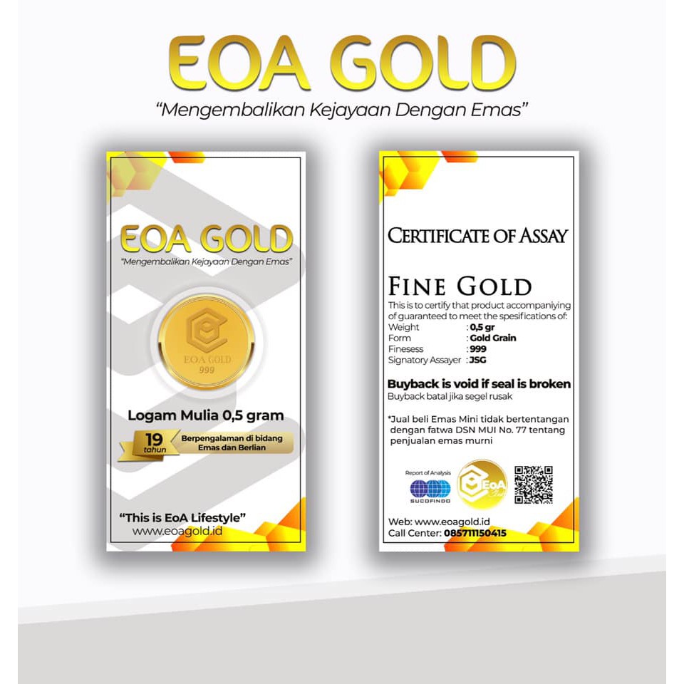 EMAS (LOGAM MULIA) EOA GOLD 0,5 gr | Shopee Indonesia