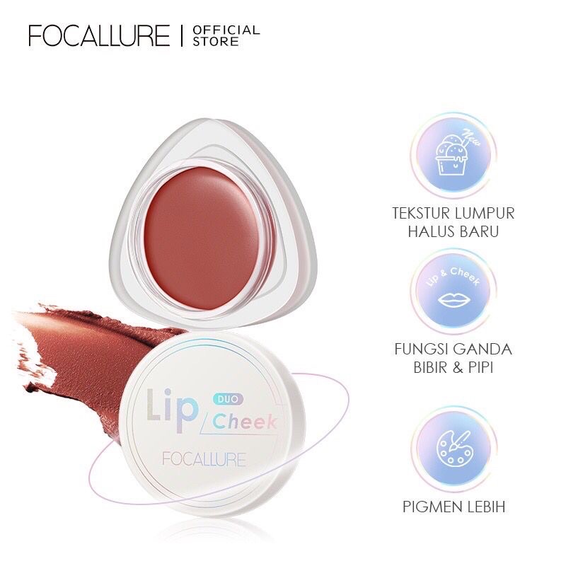 FOCALLURE (FA266) Dual-Use Lip Mud Lip Clay &amp; Velvet-hazy Matte Cheek | Creamy Lip &amp; Cheek Duo