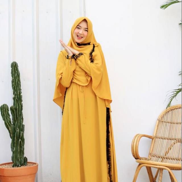 DILLA SET SYAR'I / ORIGINAL ADZKIA HIJAB SYAR'I / BAJU GAMIS SYAR'I /GAMIS MODERN