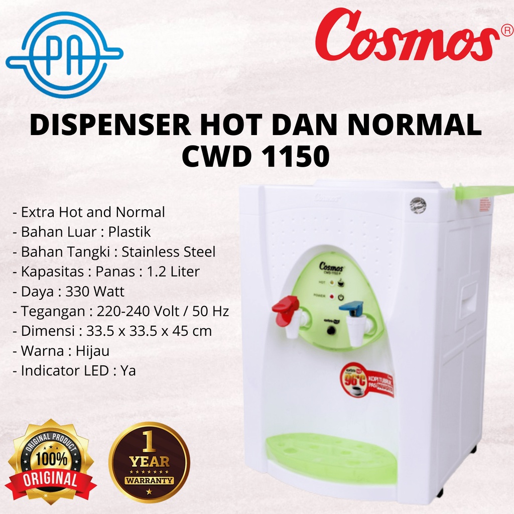 Dispenser Cosmos  - Portable Dispenser - CWD-1150 P - Extra Hot &amp; Fresh