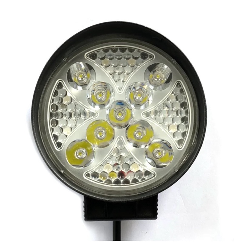 Lampu Sorot Tembak 9 Led 27 Watt 12-24 Volt Model Bulat Senja Nyala RGB