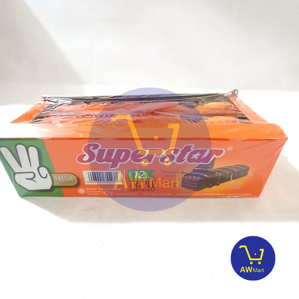 SUPERSTAR WAFER TRIPLE CHOCOLATE 12 PCS X 16 GRAM