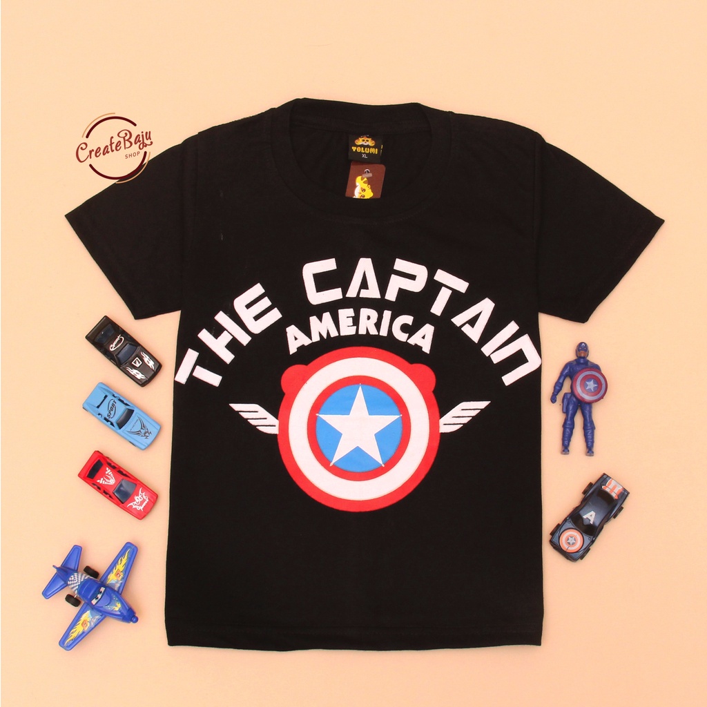 KAOS ANAK LAKI CAPTAIN SAYAP 1-7 TAHUN BAJU ATASAN ANAK LAKI FASHION TERMURAH BAHAN KATUN