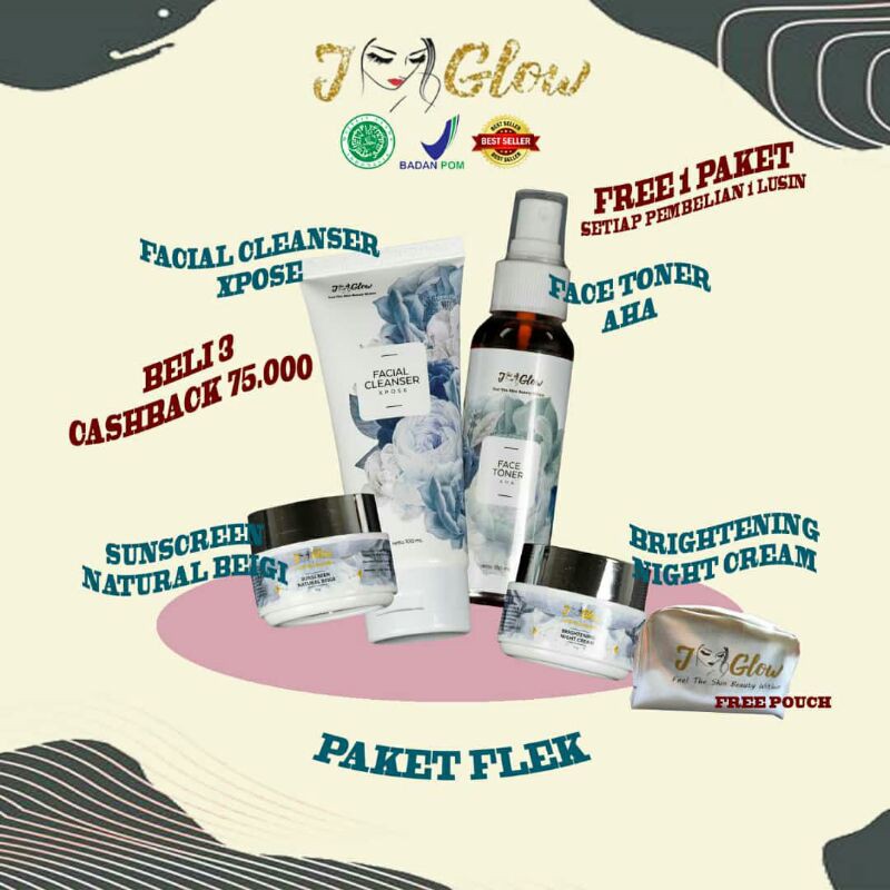 JGLOW SKINCARE PAKET FLEK
