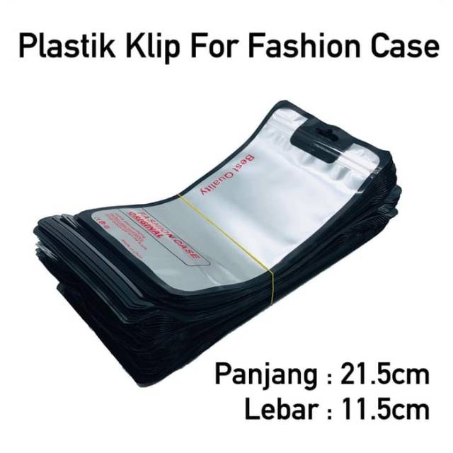 ( isi 100 lembar ) Plastik packing klip warna fashion case ukuran besar  21.5 cm X 11.5 cm