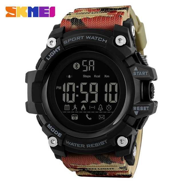 Jam Tangan Pria SKMEI Digital Smart Watch Bluetooth Original DG1385 Army