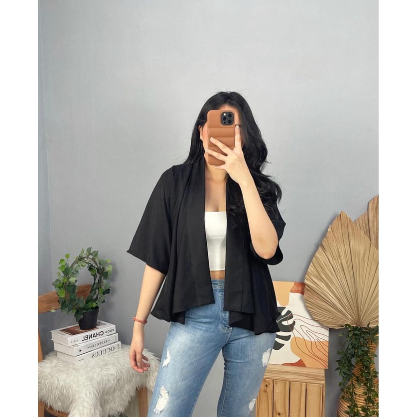 Toply shop COD  Outer Syalila / Outer Basic wanita / rompI / Cardigan wanita