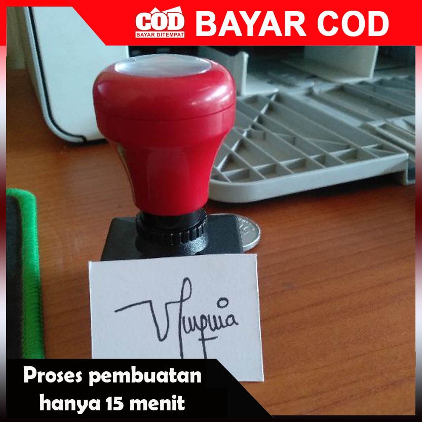 

Stemple tanda tangan, stempel flash kotak (satu warna)