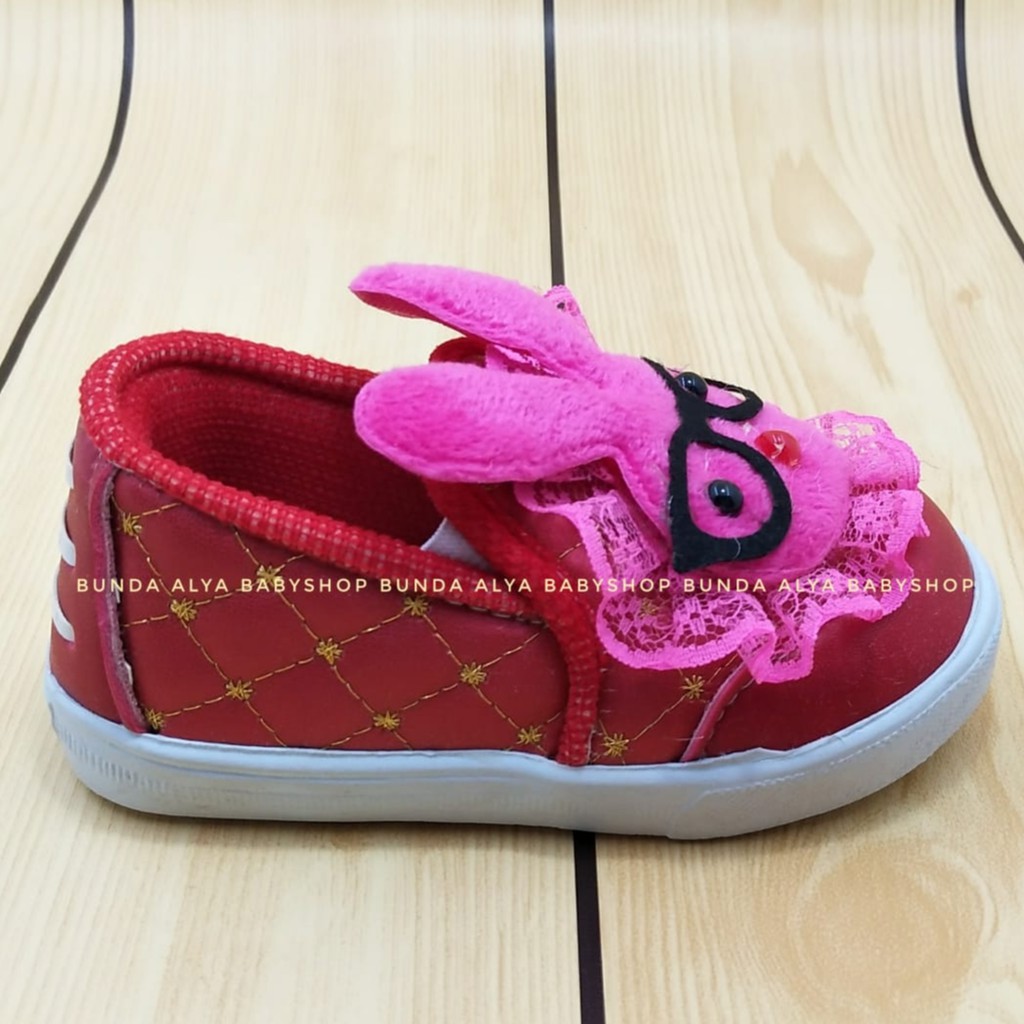 Sepatu Anak Perempuan Usia 1 2 Tahunan Alas Karet Size 22 -25 MERAH - Sepatu Anak Cewek SALE Anti Licin