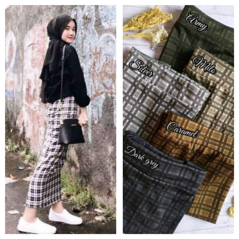 AM.store2) ROK SCUBA MOTIF KOTAK / ROK PANJANG / ROK SCUBA KOTAK PREMIUM