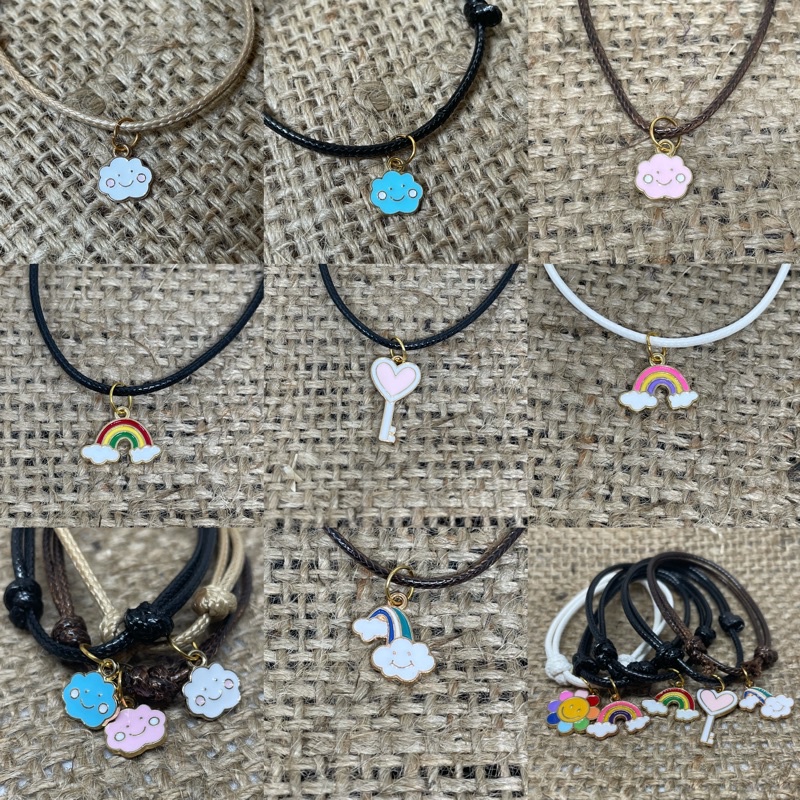 Gelang awan pelangi /Gelang Couple Sahabat Simple Gelang Korea Karakter /gelang tali / epoxy