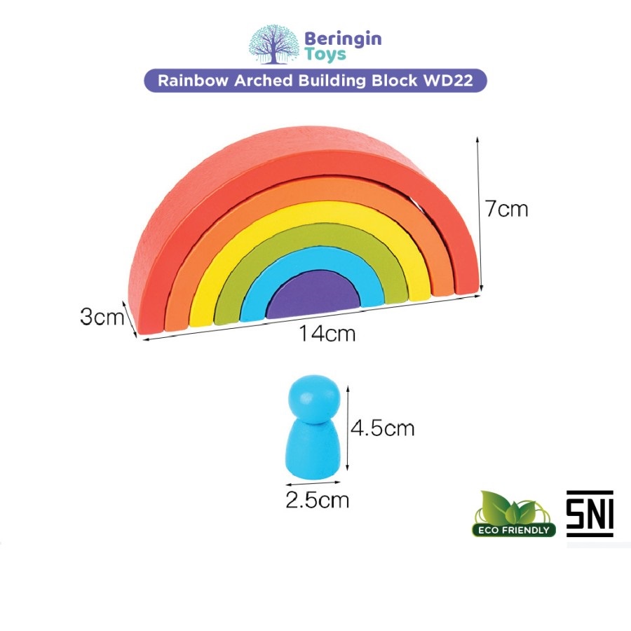 Mainan Edukasi - Rainbow Arched Building Block / Mainan Balok Susun