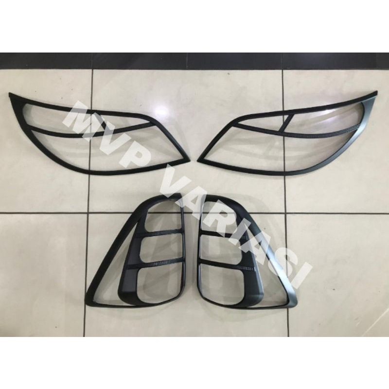 PAKET GARNISH LAMPU DEPAN BELAKANG RUSH 2012-2014 HITAM