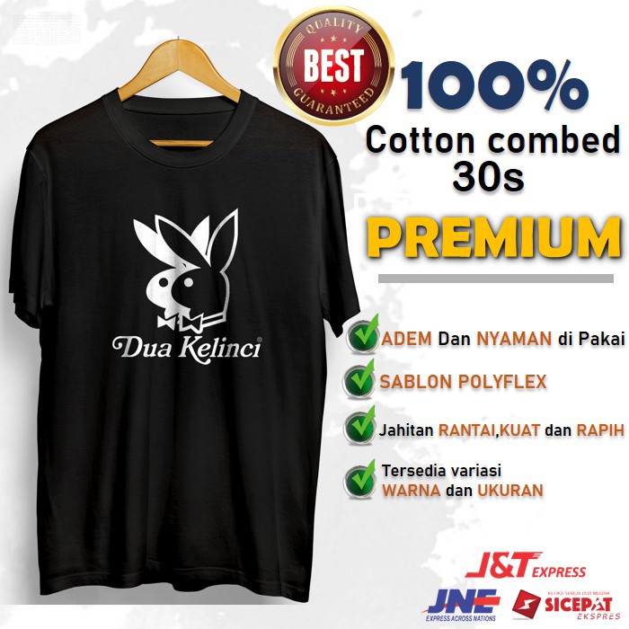 Kaos Tshirt Distro Cowok Atasan Pria Combed 30s Pakaian original Plesetan Dua Kelinci Playboy