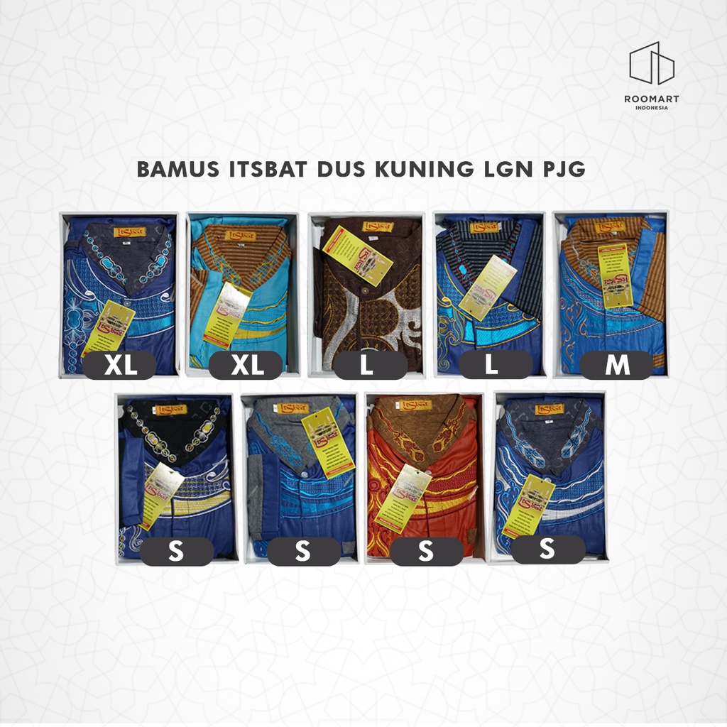 Grosir 10pcs Baju Muslim Baju Koko Pria Dewasa Itsbat Dus Kuning