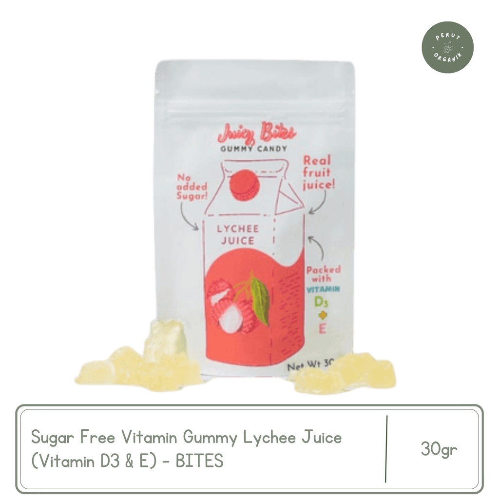 

Sugar Free Vitamin Gummy Lychee Juice (Vitamin D3 dan E) - BITES