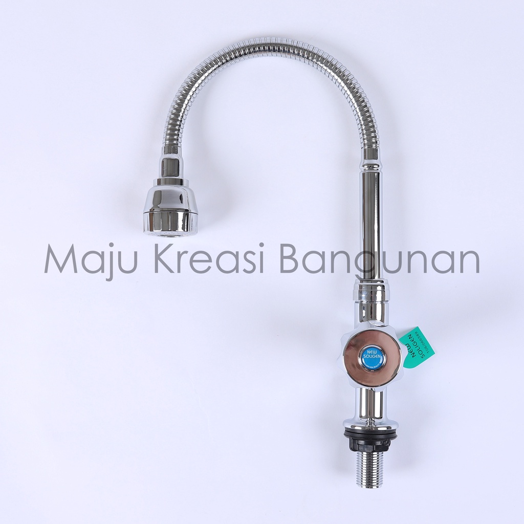 Kran Angsa Fleksibel NEW SOLIGEN PVC Chrome Keran Cuci Piring Tanam Sink BS2 BS2W BS2C BS2B Hitam