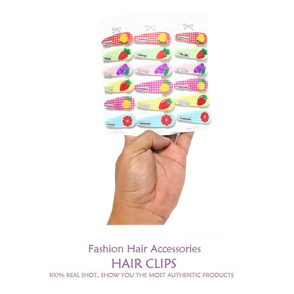 [6pcs] Jepit Rambut Tiptpop Set 5.5cm Anak Kecil Motif Buah Jepit Poni Jepitan Klip Rambut Samping Side Slide Hair Clips