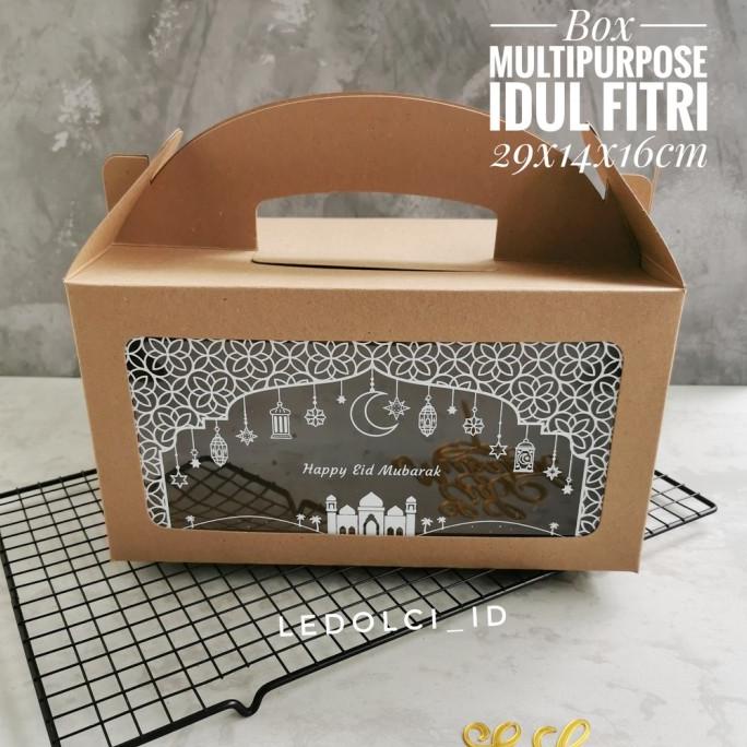 

BOX TOPLES LEBARAN IDUL FITRI PRINT MIKA CORAK HAPPY EID 29x14x16 cm ledolci92 Murah