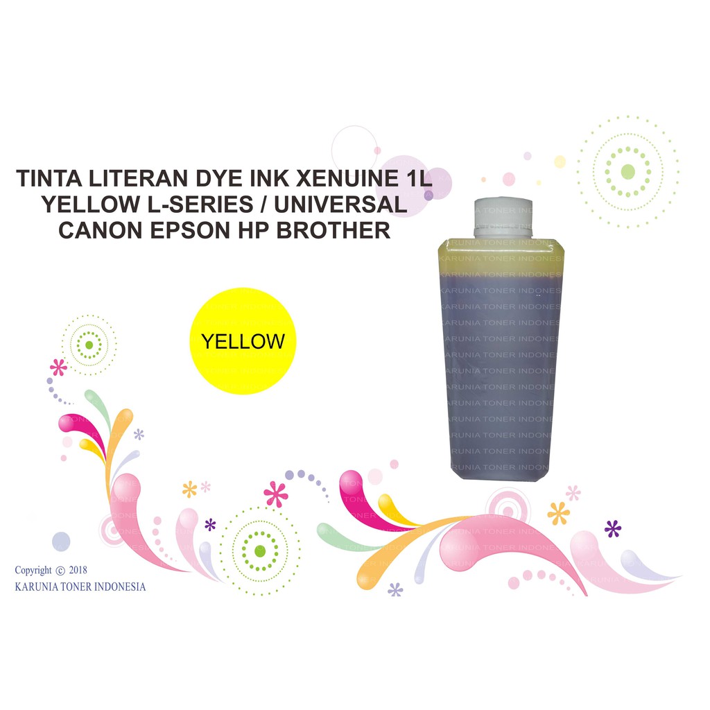 TINTA LITERAN DYE INK XENUINE 1L CYAN MAGENTA YELLOW BLACK L-SERIES / UNIVERSAL CANON EPSON