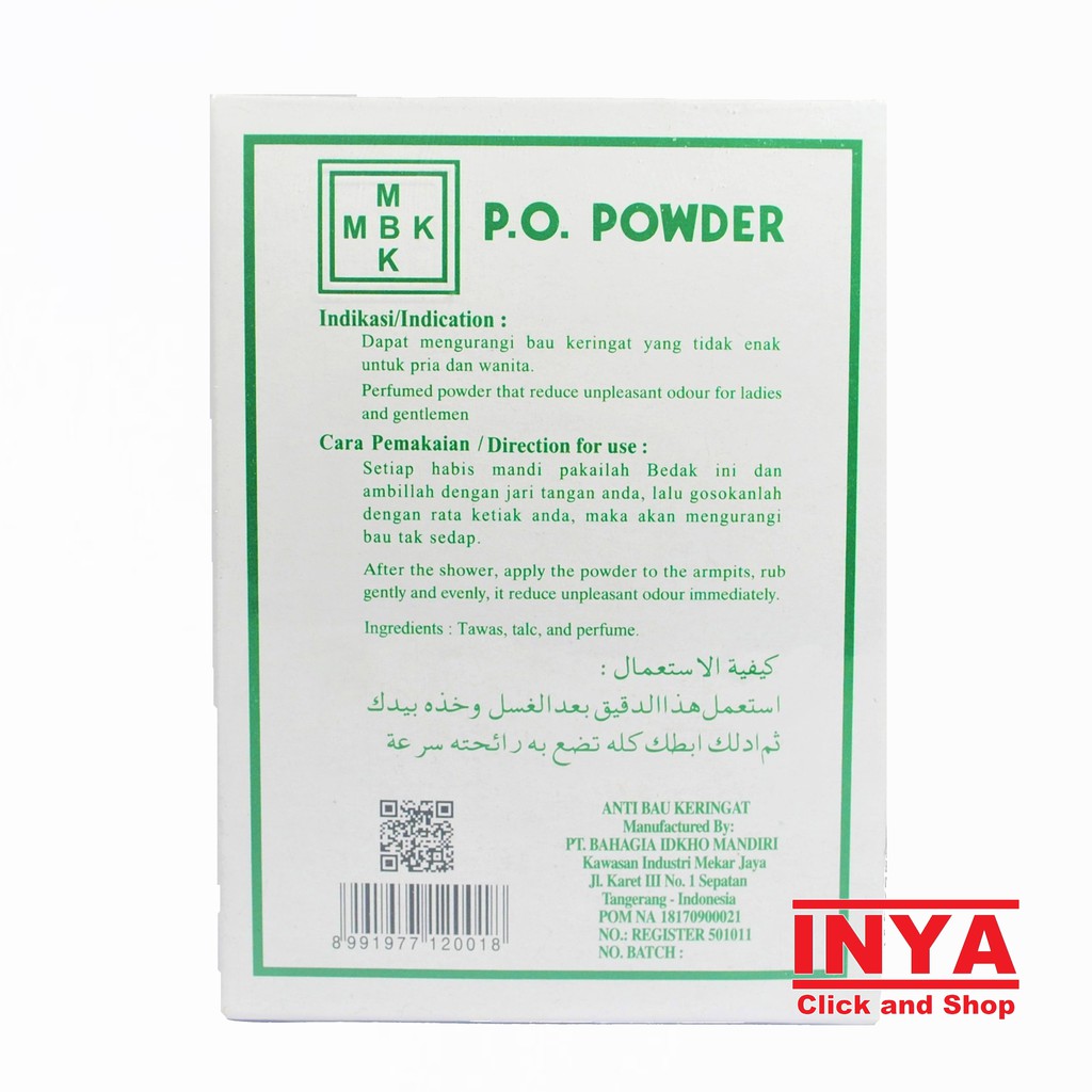 MBK WHITE  PUTIH P.O. POWDER 13.6x12 Bungkus BOX - Bedak