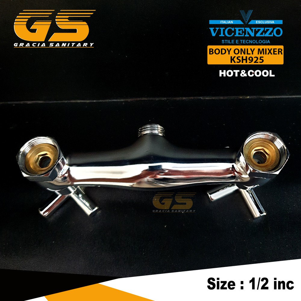 Kran Panas Dingin Mixer Body Only Kran Cabang Kuningan Drat 1/2 Inch kran air Vicenzzo Original