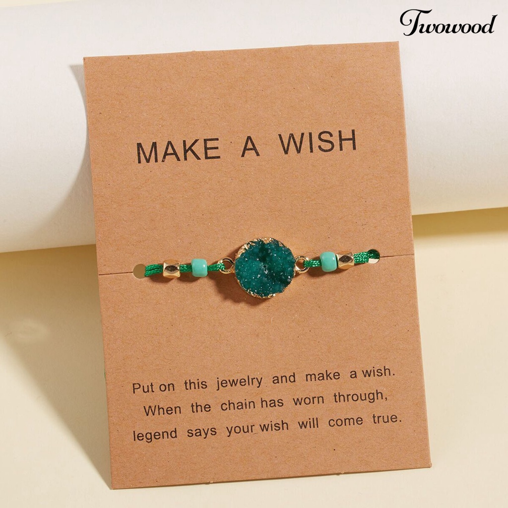 Gelang Batu Imitasi Adjustable Tahan Lama Gaya Korea Untuk Pria Dan Wanita