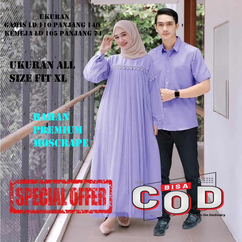 COUPLE SPESIAL BAJU COUPLE GAMIS NURAENI MAXI DRESS TULLE  - GAMIS COUPLE KEKINIAN - DRESS KONDANGAN