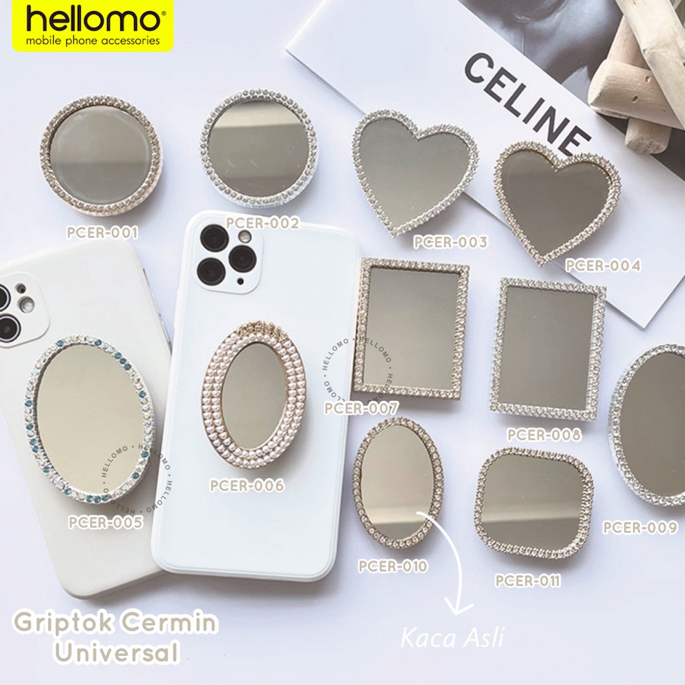 Griptok Cermin Phone Kaca Grip Holder Mirror Grip Tok Pop Hp Socket