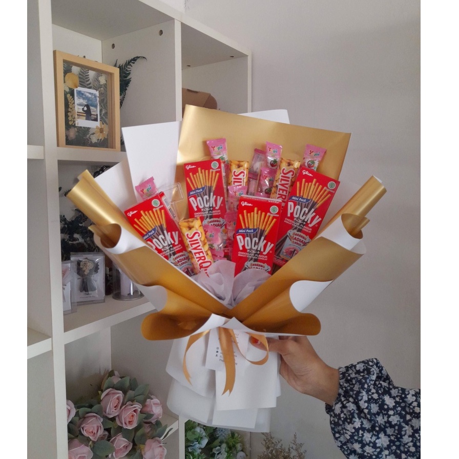 Buket Snack/ Buket Pocky/ Buket Wisuda/ Buket Ultah (Pocky Yupi)