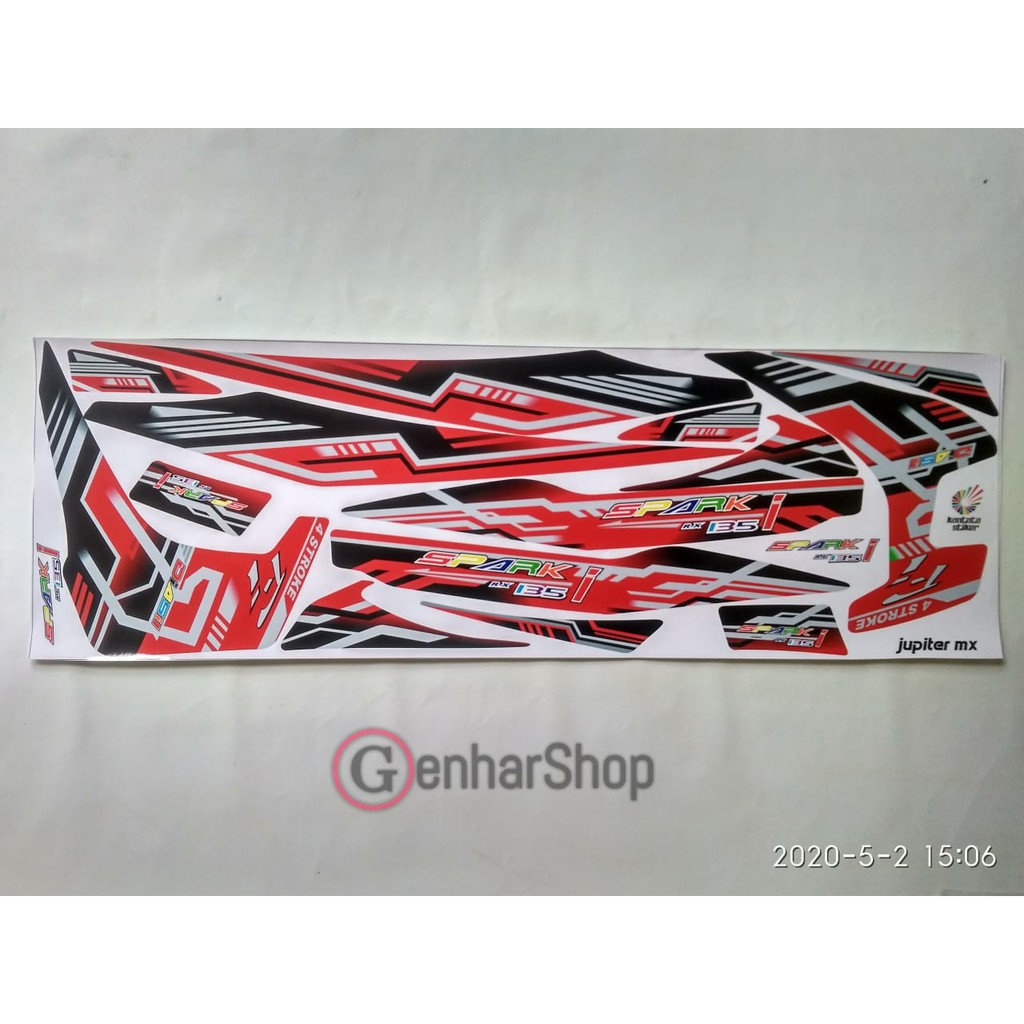 Stiker striping motor Jupiter Mx Old rx135i Merah