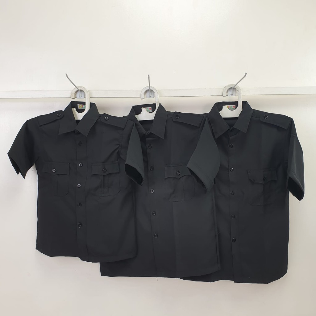 Baju Seragam DENA PDL Hitam Bahan Bellini Lengan Pendek