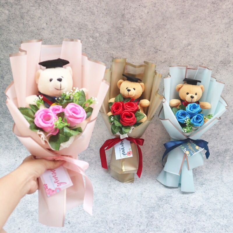 Bouquet Wisuda Flower Boneka Beruang