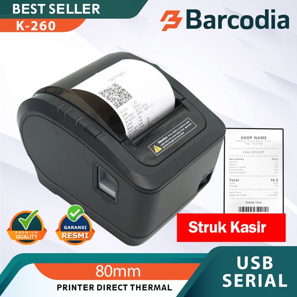 PRINTER KASIR THERMAL AUTO CUTTER IWARE K260 USE USB+SERIAL PRINTER THERMAL 80MM