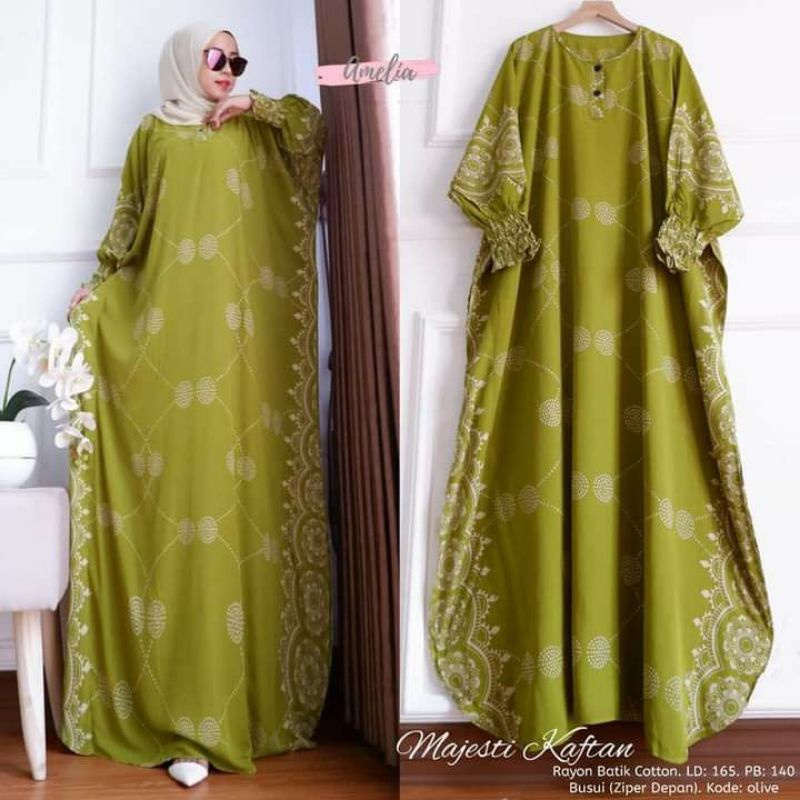COD - Asmiranda Maxy Gamis Muslim Aurora Kaftan Pastel Dress Shakila Aksen Renda Import Ld  150-1 Pupus