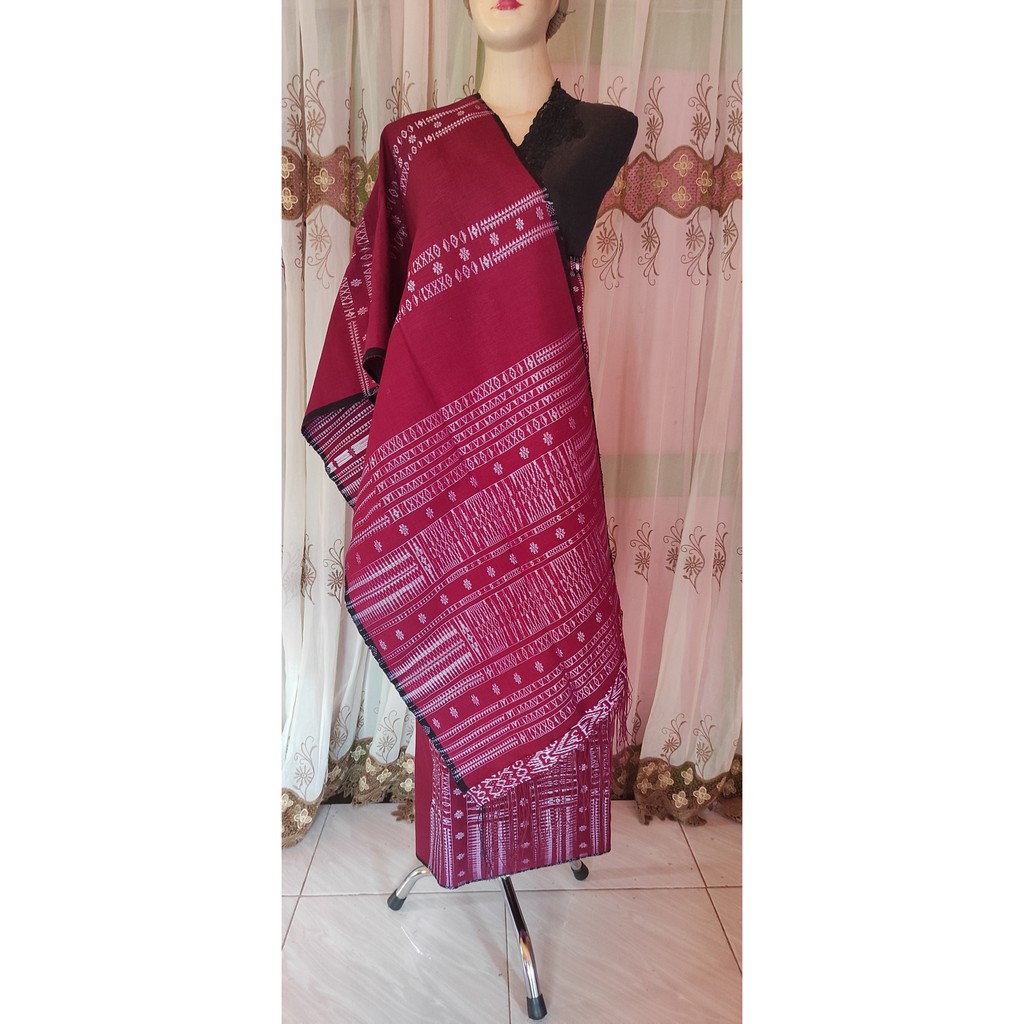 songket tarutung saring tarutung tenunan tangan setelan rok selendang mandar Pucca bunga gradasi mer