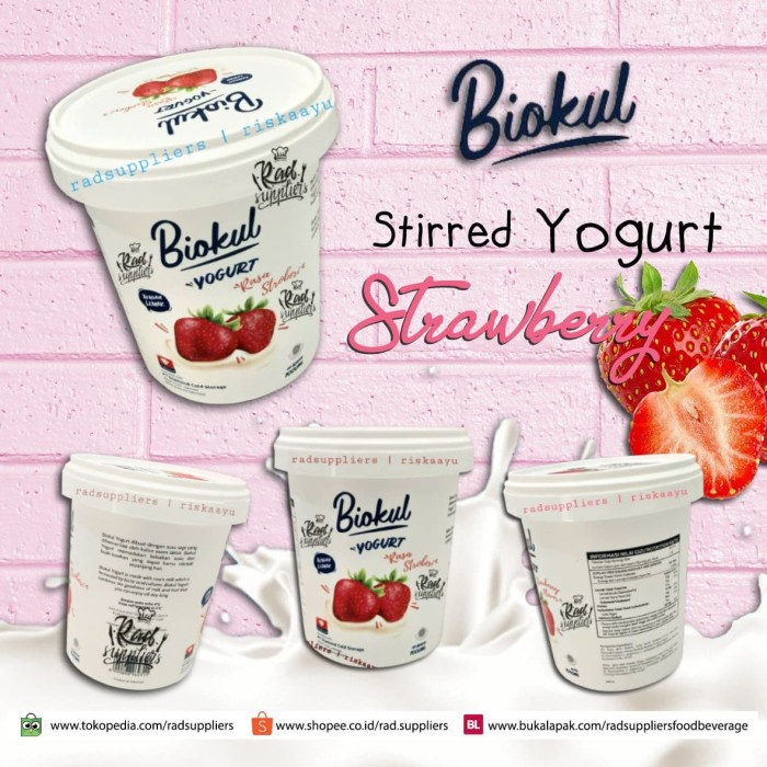 

Biokul Stirred Yogurt STRAWBERRY 1Liter, Best Yogurt, Best Price !!