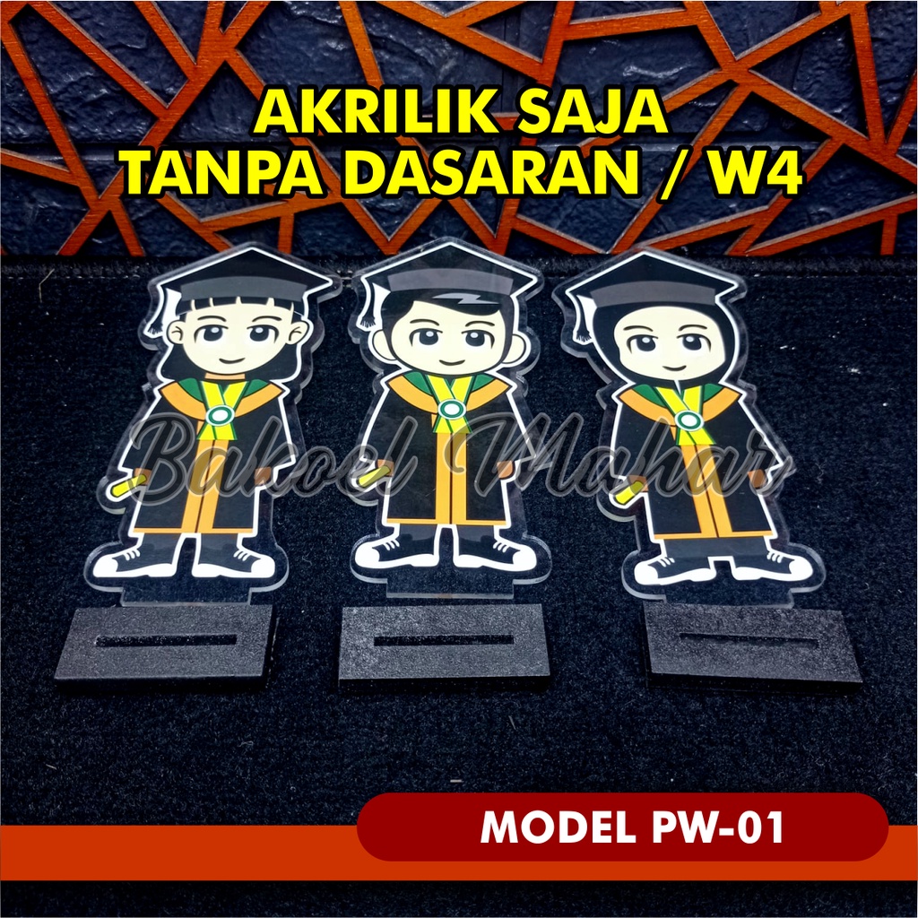 BONEKA AKRILIK Untuk PLAKAT WISUDA TK / PAUD / SD / SMP
