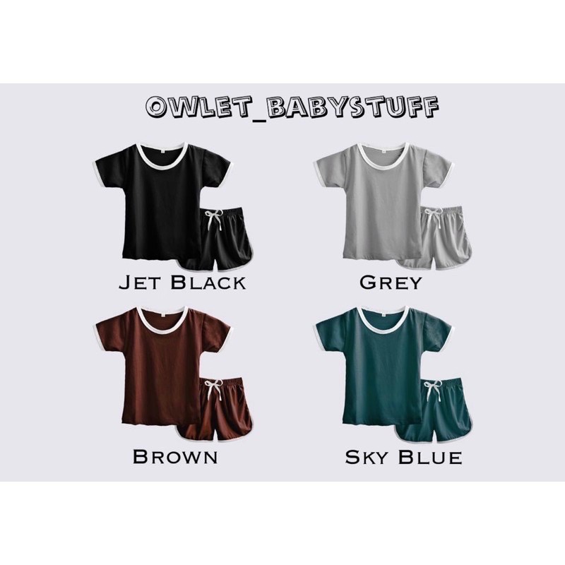 Stelan Baju Polos Anak/ RETRO Polos anak / Stelan Kaos anak Cewek Cowok