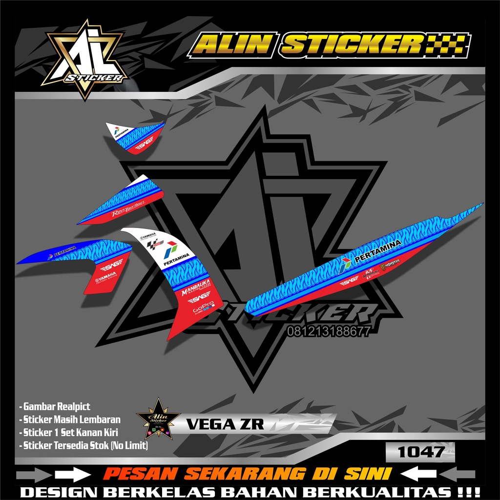 1047 STICKER STRIPING VEGA ZR VARIASI MANDALIKA SEMI FULL