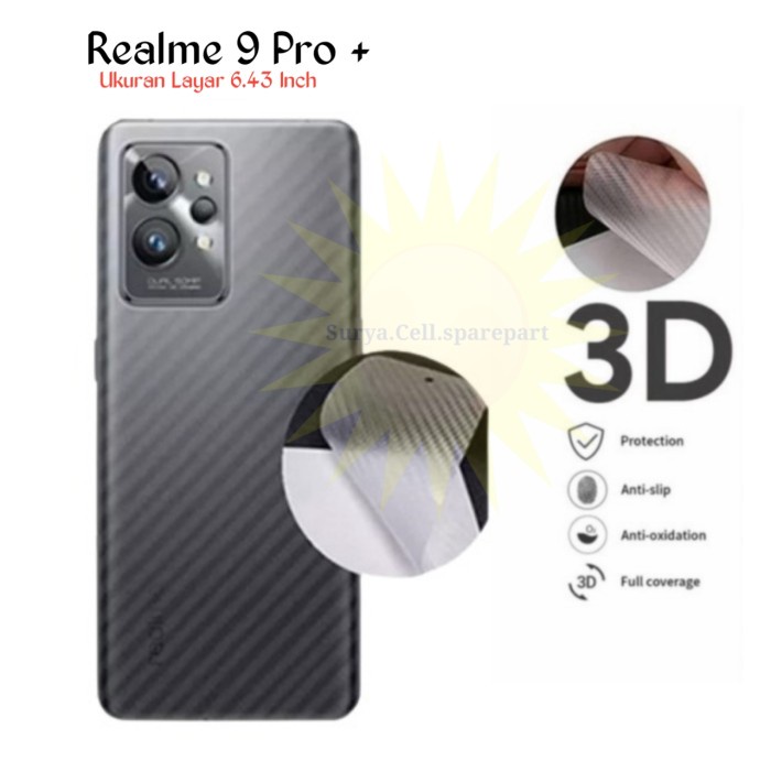 Back Skin Carbon Realme 9 Pro + - Skin Carbon Realme 9 Pro + - SC