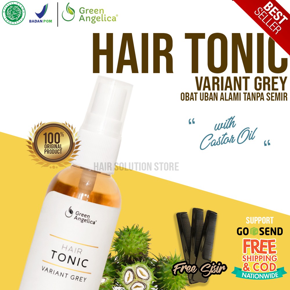 Hair Tonic Penghilang Uban Usia Muda Menghitamkan Uban Tanpa Semir Green Angelica