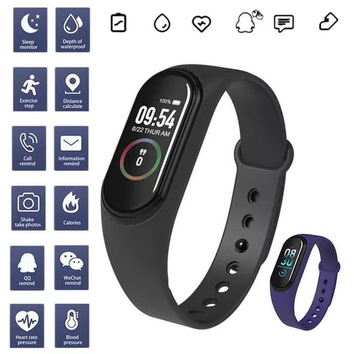 Smart Band M4 - Jam Tangan Olahraga Fitnes Tracker Smart Watch M4