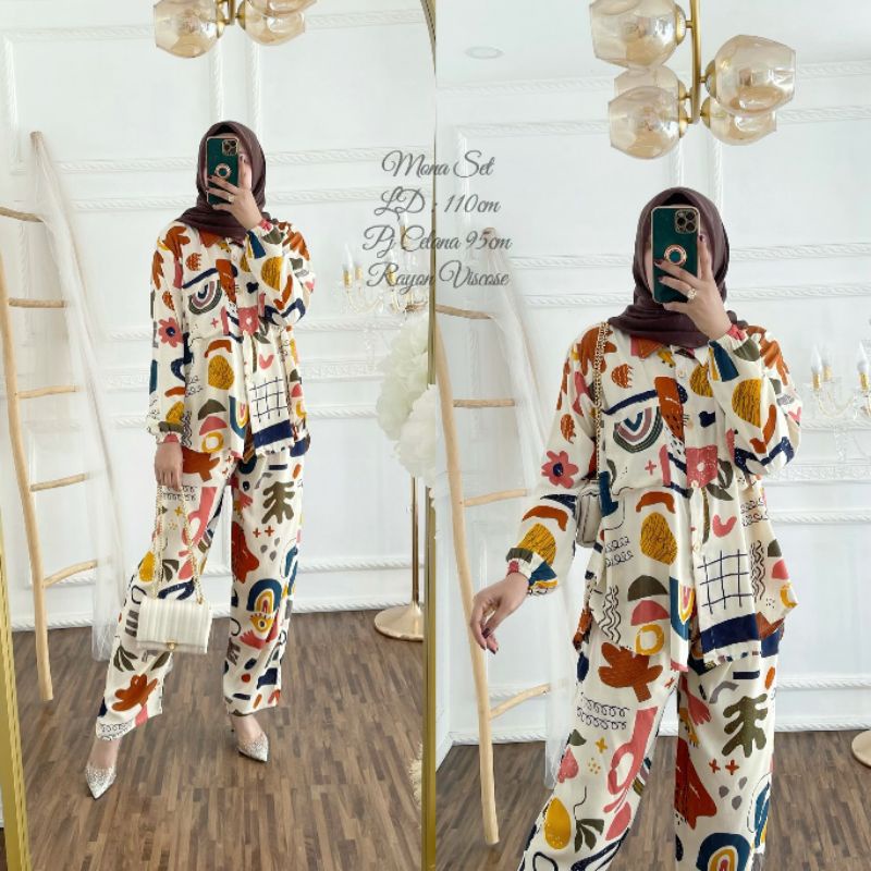 OMYRA ONE SET / KINAN LULU ESPANA LIVIA TARINA AVORA MADIA NACO ELINA ONE SET RAYON TIE DYE-Mona LD 110